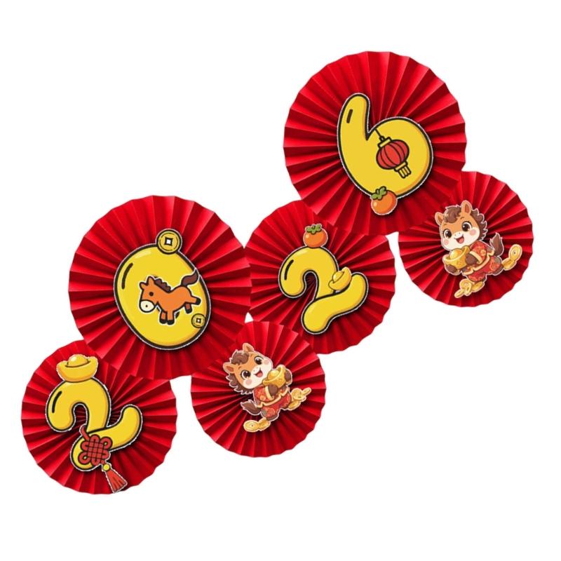 2026 New Year Decorative Paper Fan Flower With Sustainable Design Feature