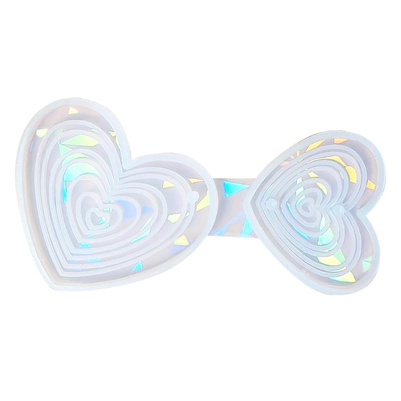 Craft Tool for Handmade Gifts Eye Catching Overlapping Heart Pendant Mold Unique Jewelry Making Silicone Mold 1 чистый