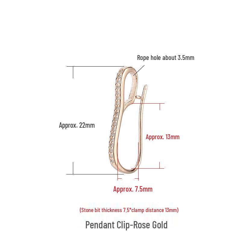 

18K Gold-Plated S925 Sterling Silver Jade Safety Buckle Pendant Clasp