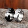 Simple Titanium Steel Couple Rings Fashion Rotating Ring for Men Embossed Great Wall Pattern Jewelry Gifts