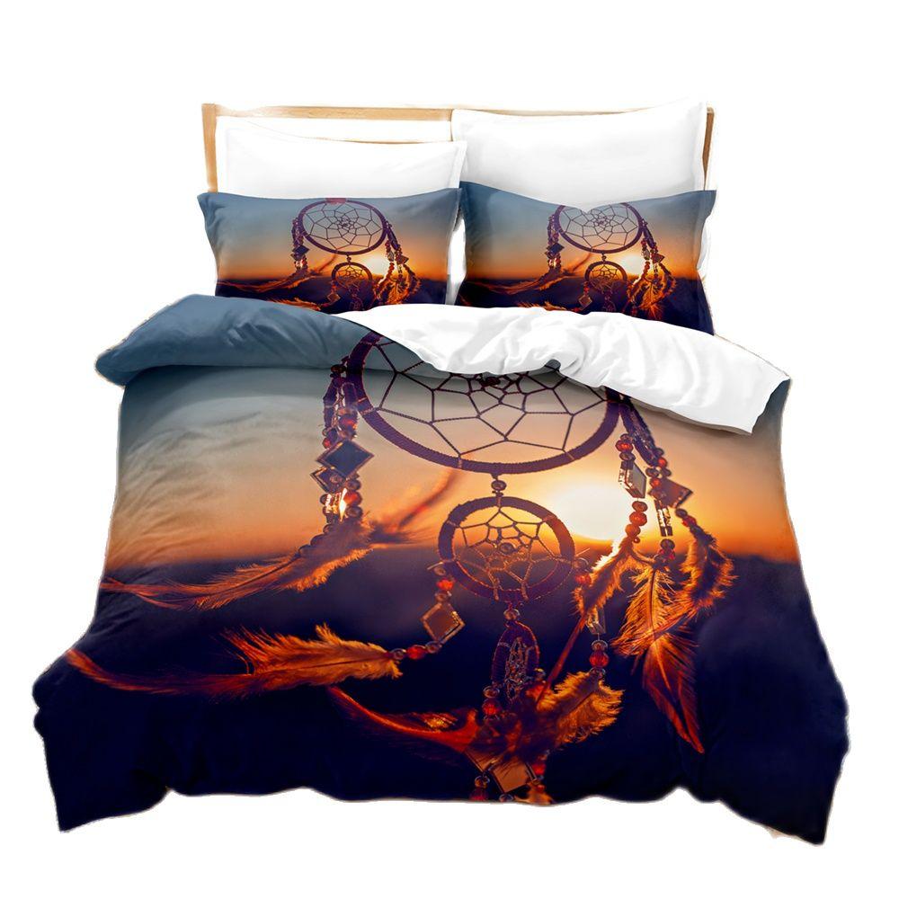 3D Printed  Dream Catcher Bedding Set Down Quilt Cover With Pillowcase Double SIngle King