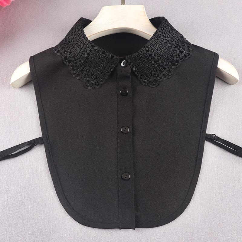 Fashion Shirt Fake Collar Women'S Anti-Wrinkle Chiffon Embroidery Versatile Fake Collar Shirt Fake Collar Multi-Functional Decorative Collar