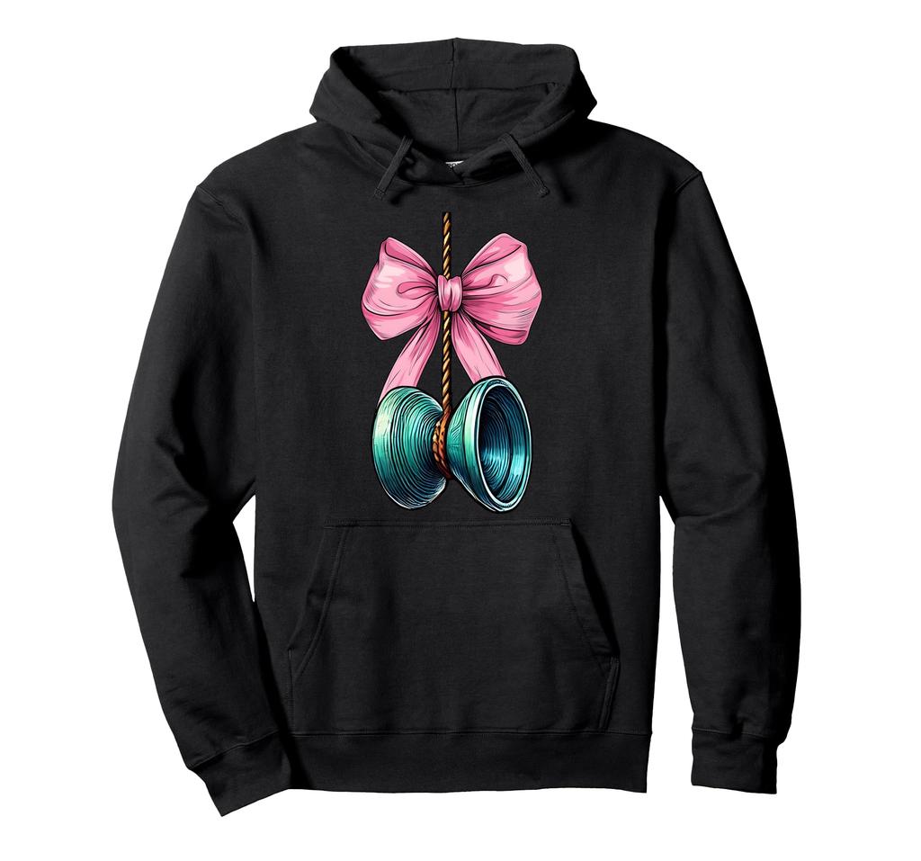 Coquette Bow Toy for Day Pink Mom Hoodie Yo-Yo Girls, Mother's