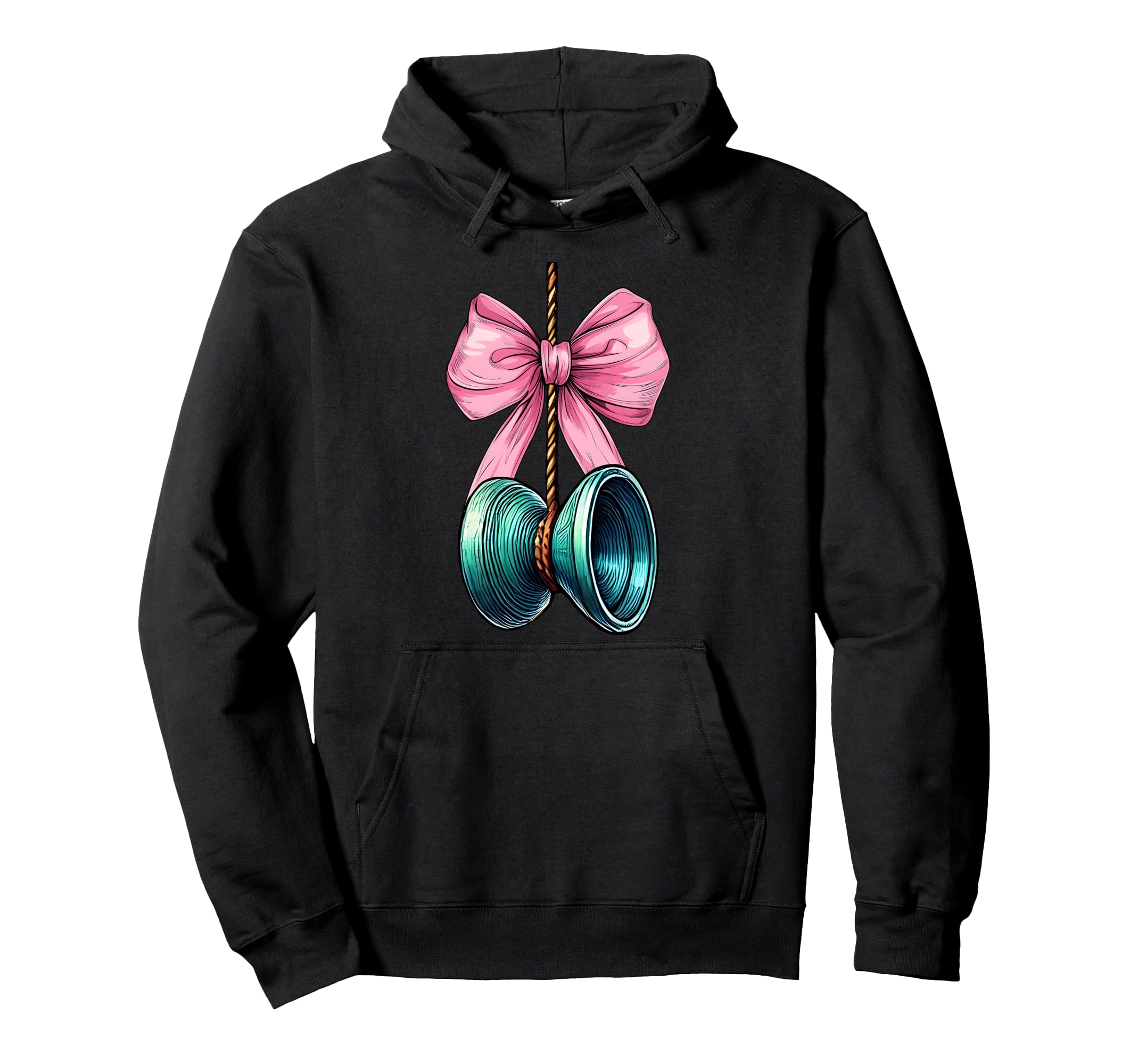 

Coquette Bow Toy for Day Pink Mom Hoodie Yo-Yo Girls, Mother s чёрный