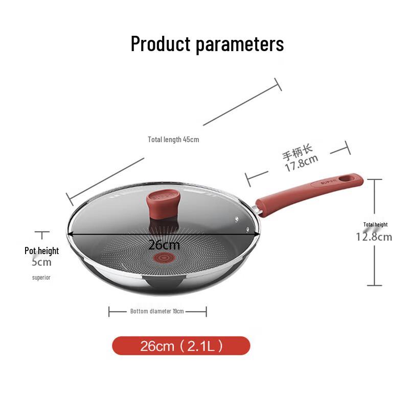 SUPOR Fire Red Dot Non-Stick Stainless Steel Frying Pan