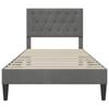 Dark Grey Upholstered Bed Frame with Headboard 90 x 190 cm Velvet