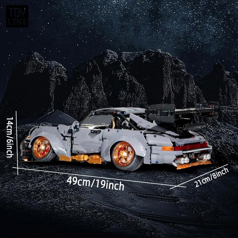 Bloques de Construcción Modelo Supercoche Kbox Gris Cemento Juguete Coleccionable a Gran Escala Regalo de Festival para Hombres