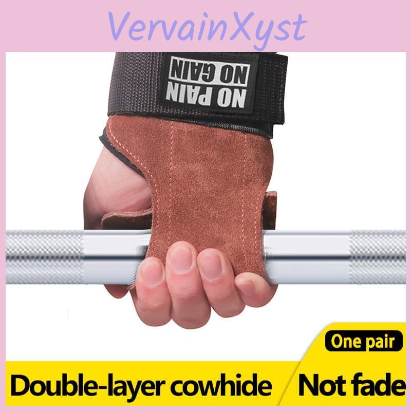 Rutschfeste Handschuhe Fitnessgriffe Rindsleder Gewicht Power Gürtel Hebe-Pads Kreuzheben Gürtel Workout Crossfit Fitnesshandschuhe Handflächenschutz