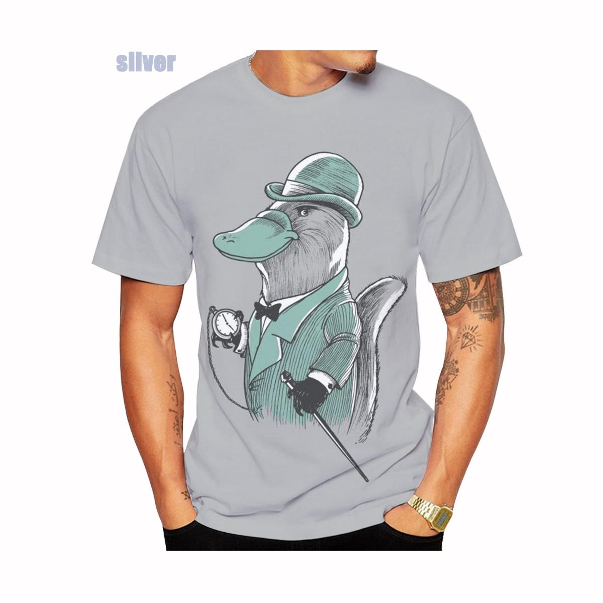 

Новая модная футболка с коротким рукавом для мужчин/женщин с рисунком утконоса и забавным 3D-принтом, размер XXS-5XL S