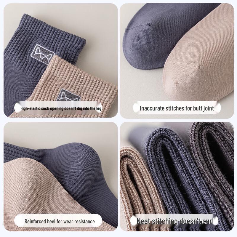 MaoRen Herren 100% Baumwolle Anti-Geruch Bestickte Knöchelsocken (5 Paare)