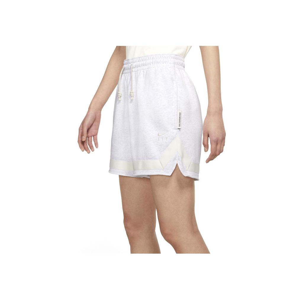 Nike Pantaloni scurți sport respirabili, culoare uni, cu șireturi, pentru femei, albi, CZ7218-051