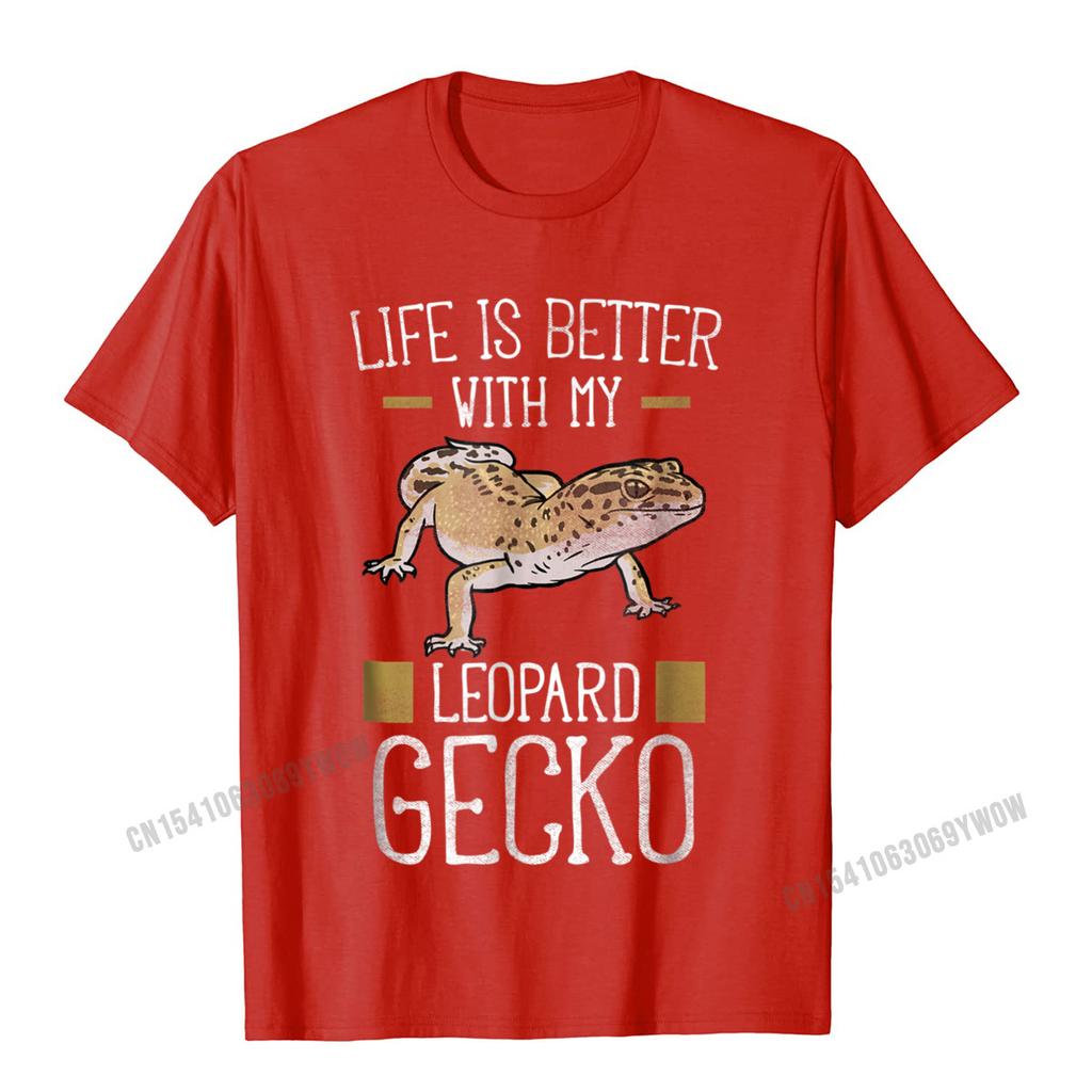 Life Is Better With My Leopard Gecko Shirt Reptile Shirts Camisas Unisex Printed Top TShirts For Unisex Tees Summer Oversized