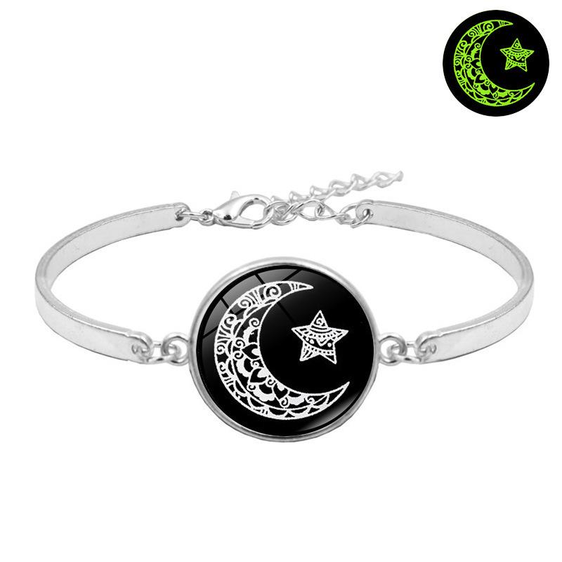Moon And Sun Lovers Glow In The Dark Bracelet Fashion Time Gemstone Bracelet Delicate Small Gift For Women