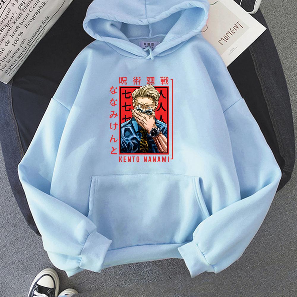 Japanese Anime Jujutsu Kaisen Hoodies Unisex Harajuku Nanami Kento Sweatshirt Unisexga Cartoon Long Sleeve Pullovers Hooded Clothes