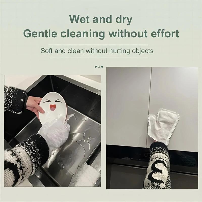 10/30pcs Non-woven Dust Cleaning Gloves Reusable Fish Scale Cleaning Duster Gloves Household Kitchen Cleaning Tool