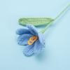 Handmade Simulation Tulip Yarn Creative Knitted Handcrafted Crochet Knitted Bouquet Yarn Floral With Stem Leaf Artificial Tulip