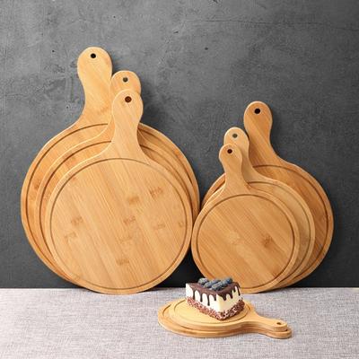 Safe Durable Wooden Pizza Paddle Bamboo with Handle Pizza Making Peel Thicken Multi-functional Bread Serving Board Kitchenware