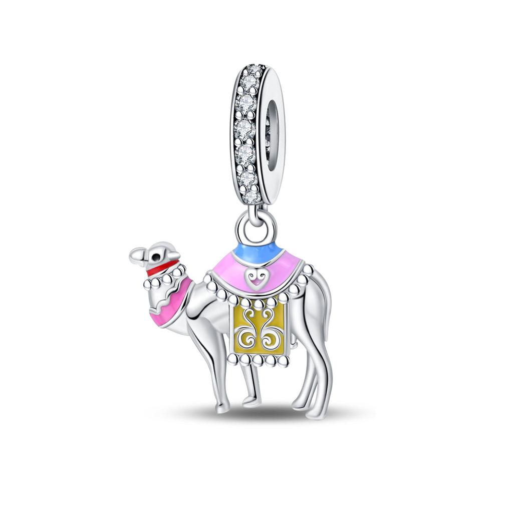 Charms Plata Little Girl Rabbit Bow Beads Charm Copper Plated Fit Charms Copper Original Bracelet For Jewelry Making Diy Charm
