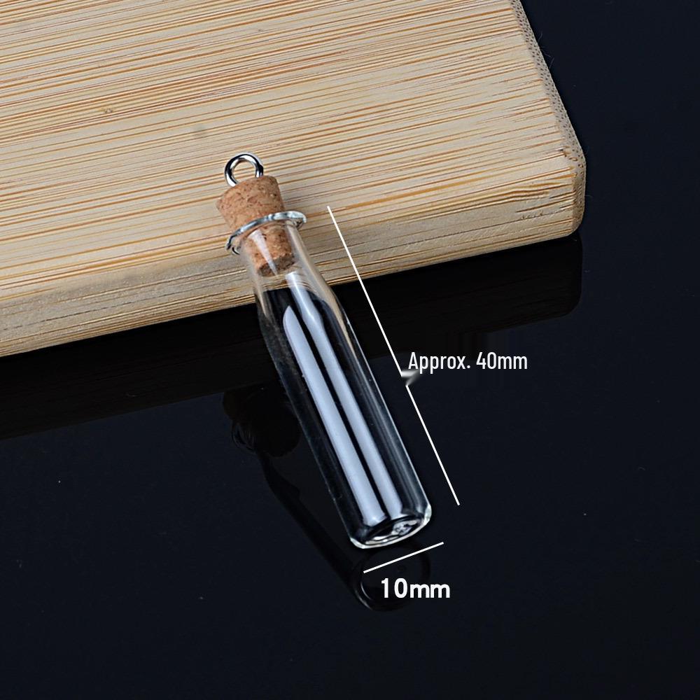 Mini Special-Shaped Glass Wishing Bottle Pendant with Cork for DIY
