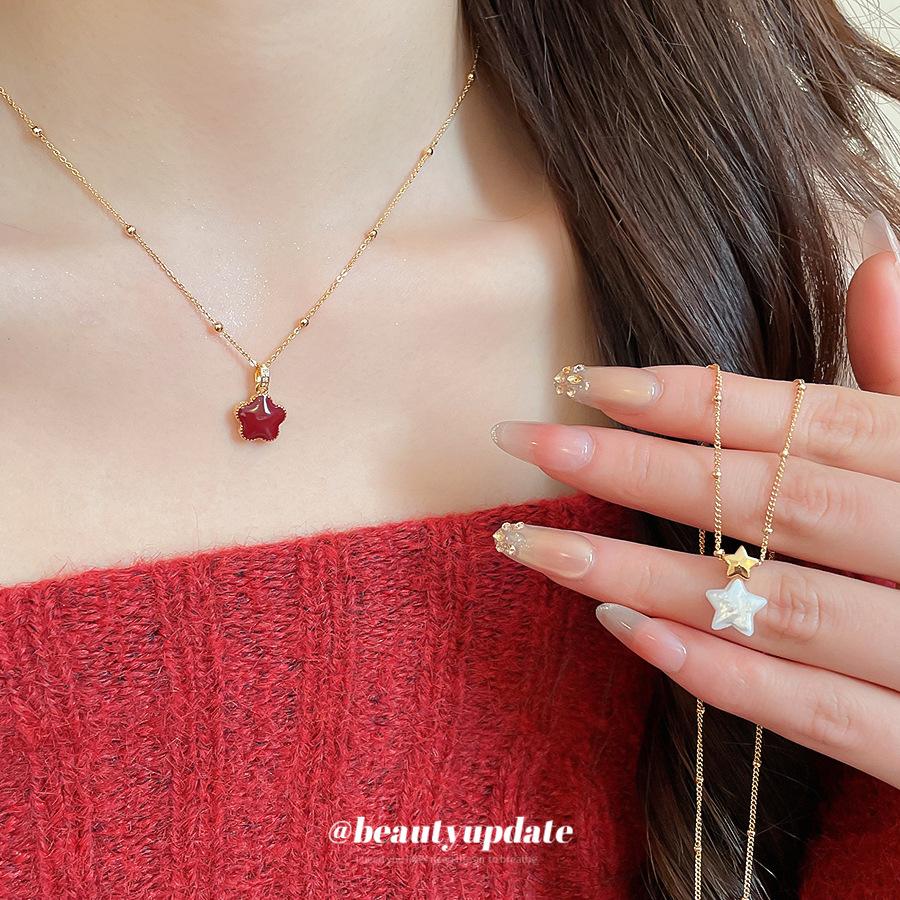 Zircon pony necklace bracelet natal year daily versatile jewelry set light luxury jewelry