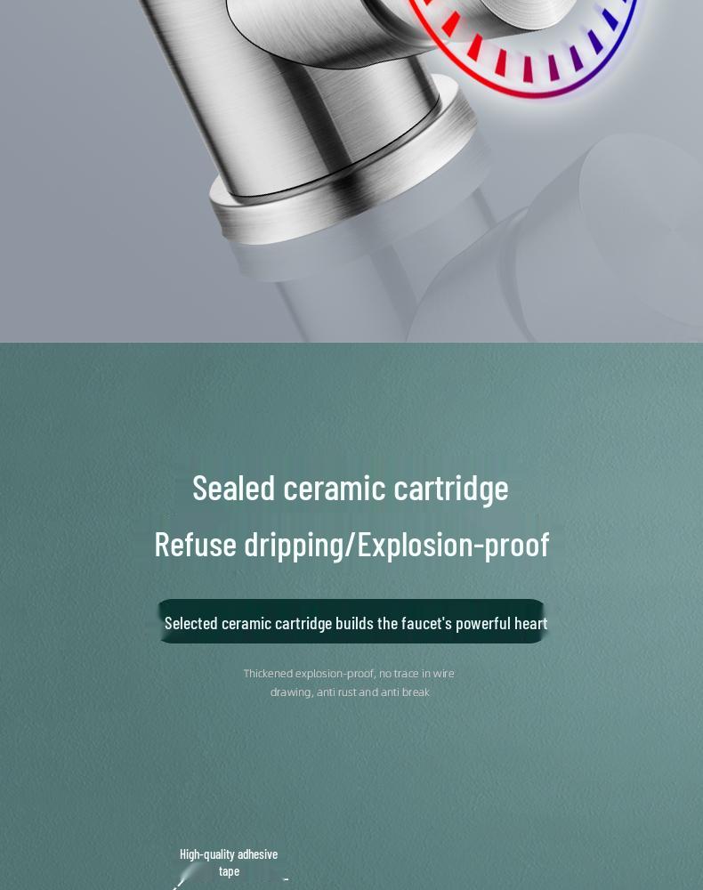 304 Stainless Steel Rotatable Kitchen Faucet with Anti-Splash and Hot/Cold Features