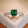 Blue Cube Zircon Ring Fashionable and Elegant High End Women's Bridal Wedding Luxury Personalized Jewelry Accessories