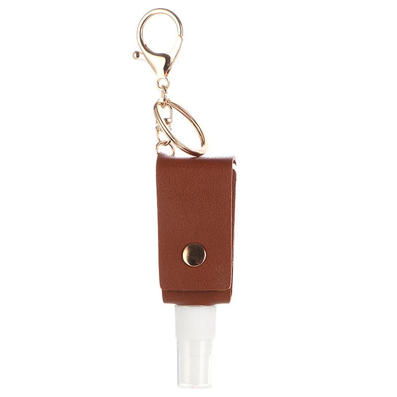 30Ml Hand Sanitizer Bottle Mini Hands Hydroalcoholic Gel Bottle Pu Leather Keychain Mini Soap Dispenser Reusable Storage Bottle