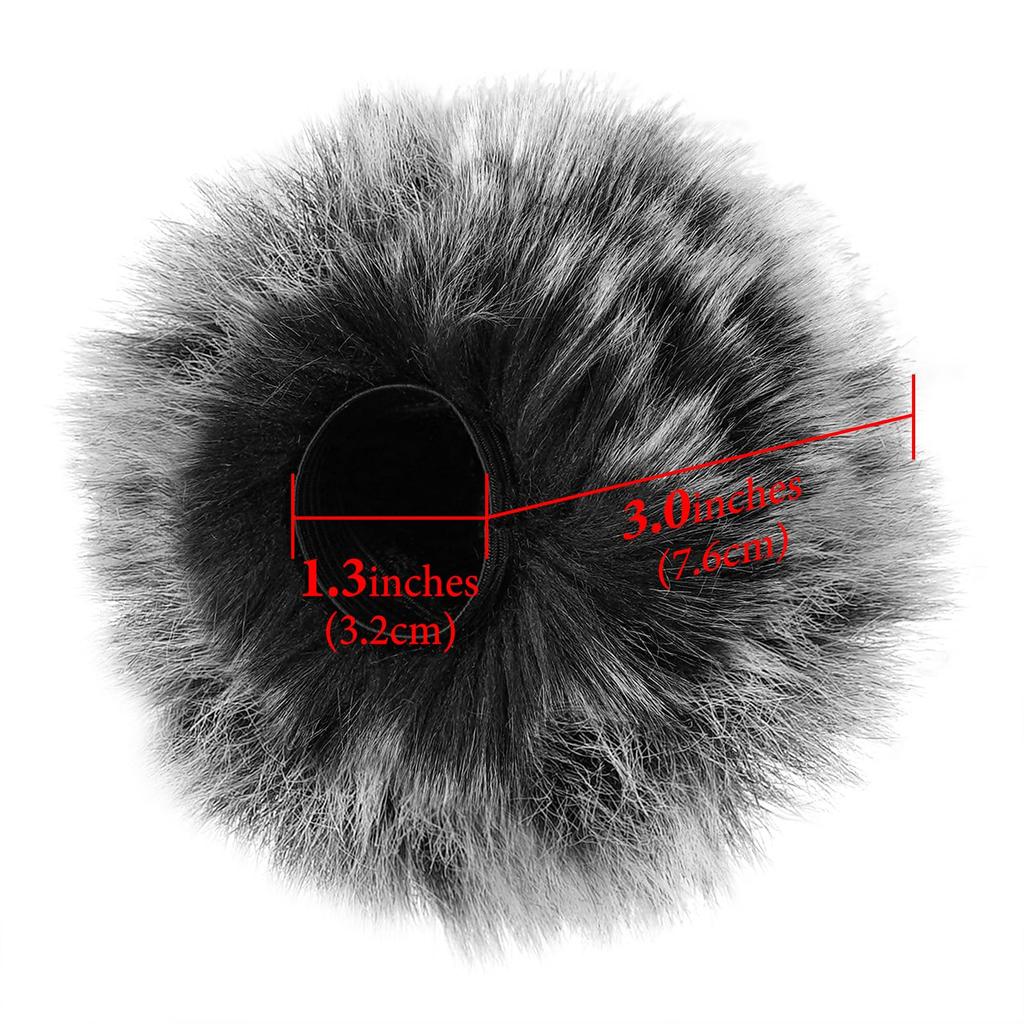Geekria Fur Microphone Windscreen for Creators, Compatible with ZOOM H4 Essential, Deadcat Microphone Windmuff, Microphone Windscreen, Windjammer,