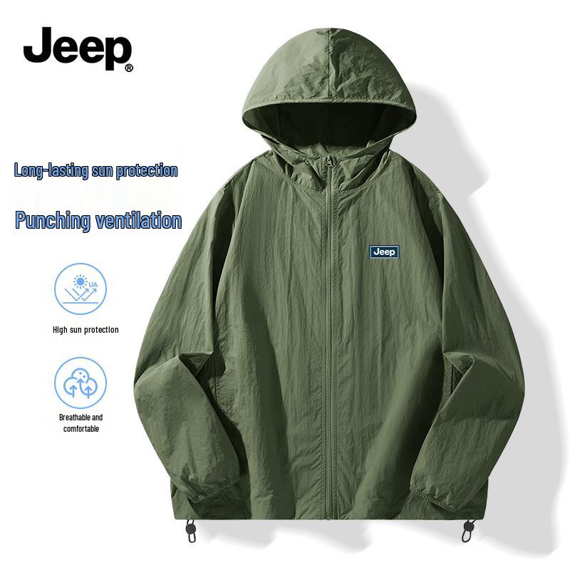 JEEP Men's UV Protection Quick-Dry Hooded Outdoor Jacket