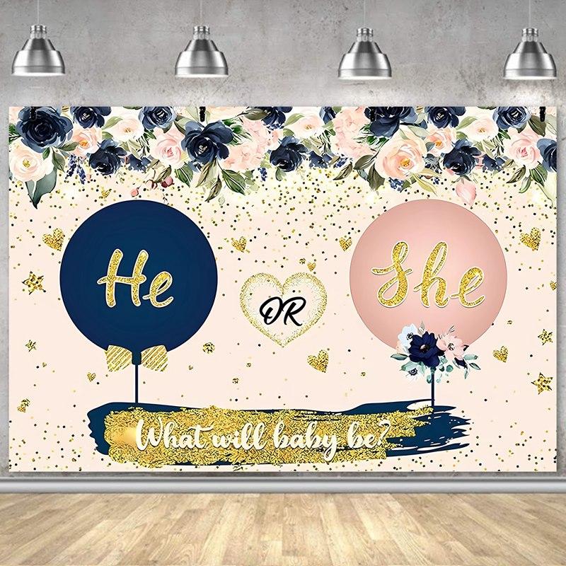 Ggender Reveal Backdrop Photocall Ggender Reveal Party Banner Background Happpy Birthday Pary Decor Kids Boy Girl Baby Shower