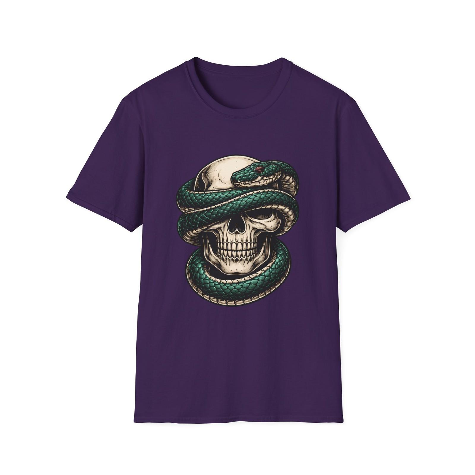 Unisex Softstyle T-Shirt Skull Snake Gothic Horror Fantasy Occult Creepy S