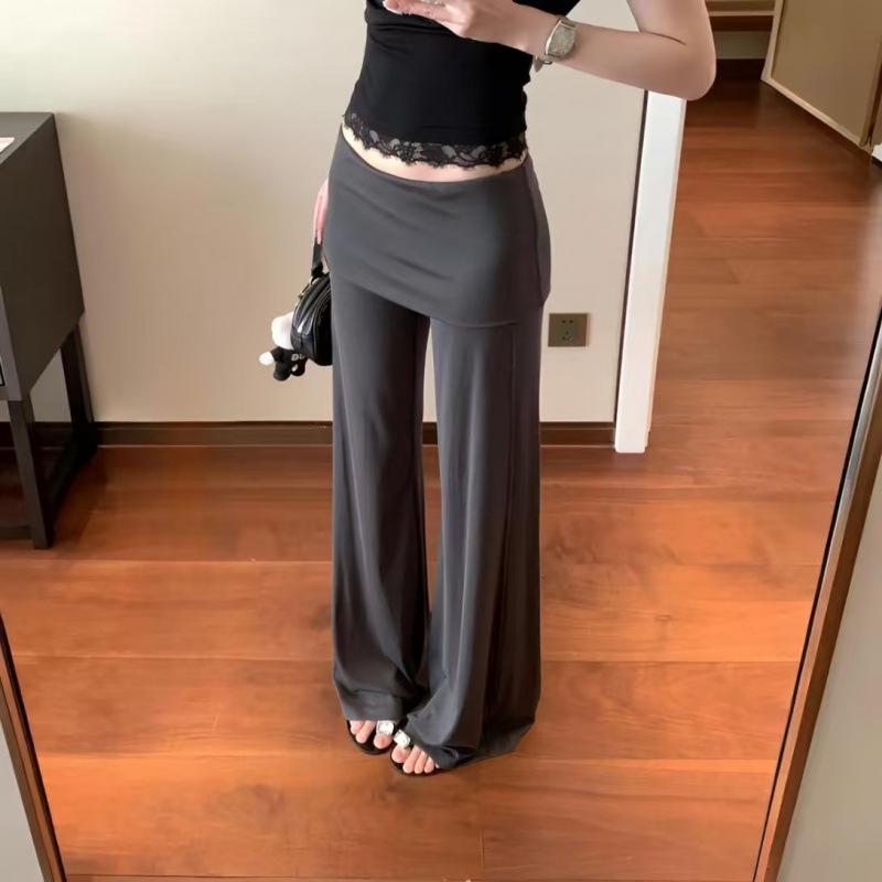 

Maternity Wide-Leg Floor-Length Skirt Pants - Spring/Summer 2026 XL деревне вугілля/сірий колір
