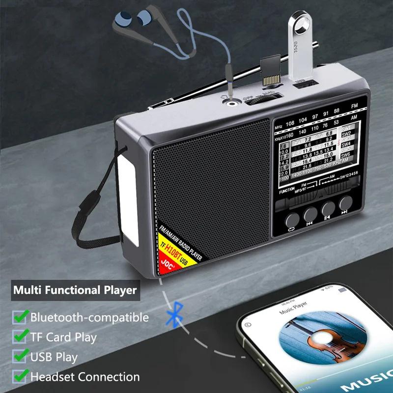 Radio FM AM SW Portable Radios AM FM Rechargeable Shortwave Radio Battery Powered Full Waves USB TF MUsic Box Bluetooth Speaker