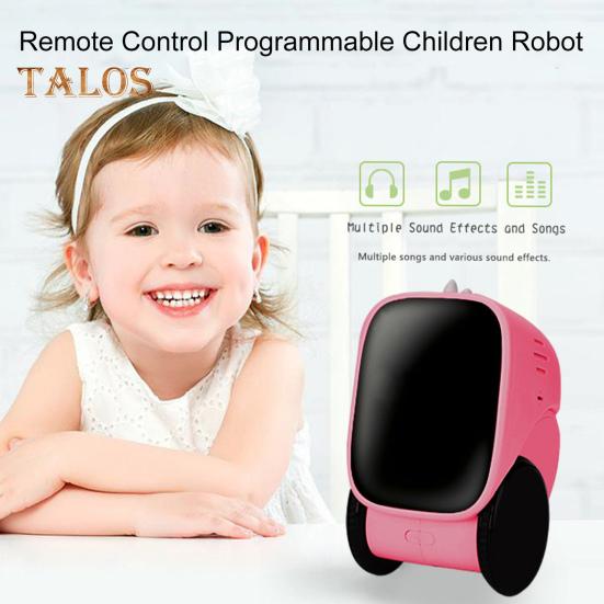 Kids Remote Control Robot Toy with LED Eyes Horns Auto-Demonstration Programmable Touch Sensing Educational Interactive Toddler Electric 2.4Ghz RC