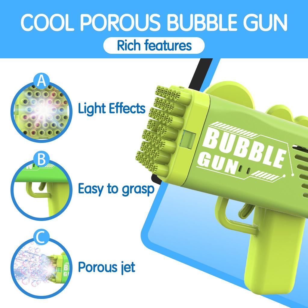 Dinosaur Light Bubble Gun Children's Bubble Toy Outdoor Wedding Parent Child Interactive Game without Battery Bubble Water