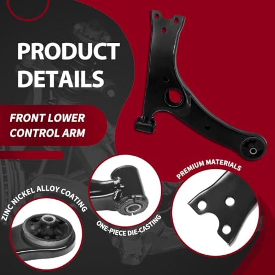 10Pcs Front Lower Control Arm Ball Joint Tie Rod End Sway Bar Link Suspension Kit Replacement for Toyota Corolla 20032008 Autom