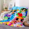 1pc Powerpuff Girls Flannel Throw Blanket - HD Printed Lightweight Soft Warm All-Season Blanket for Sofa, Bed, Travel, Camping - Machine Washable010