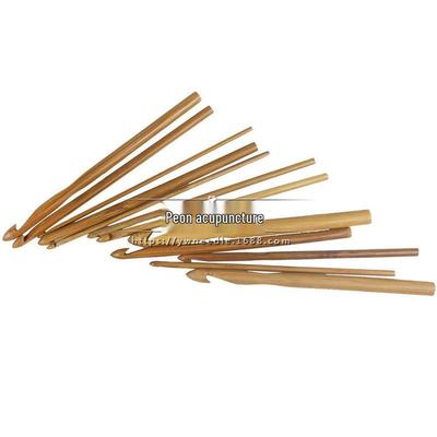 High-Quality Carbonized Bamboo Crochet Hooks with Single Head - Set of 12