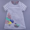 Girls Cotton Dress Short Sleeves Casual Summer Basic Jumpskirt Playwear Dresses