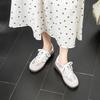 Brown women's autumn classic retro flat bottom color matching versatile soft sole casual sports white shoes