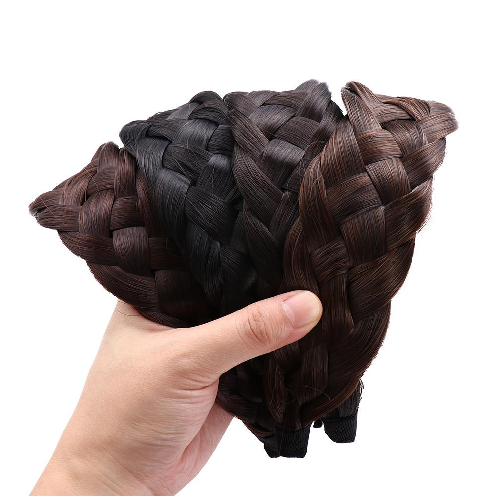 Braid Wide-brimmed Non-slip Korean Style Headwear Female Hairbands Wig Headband Wide Hair Hoop