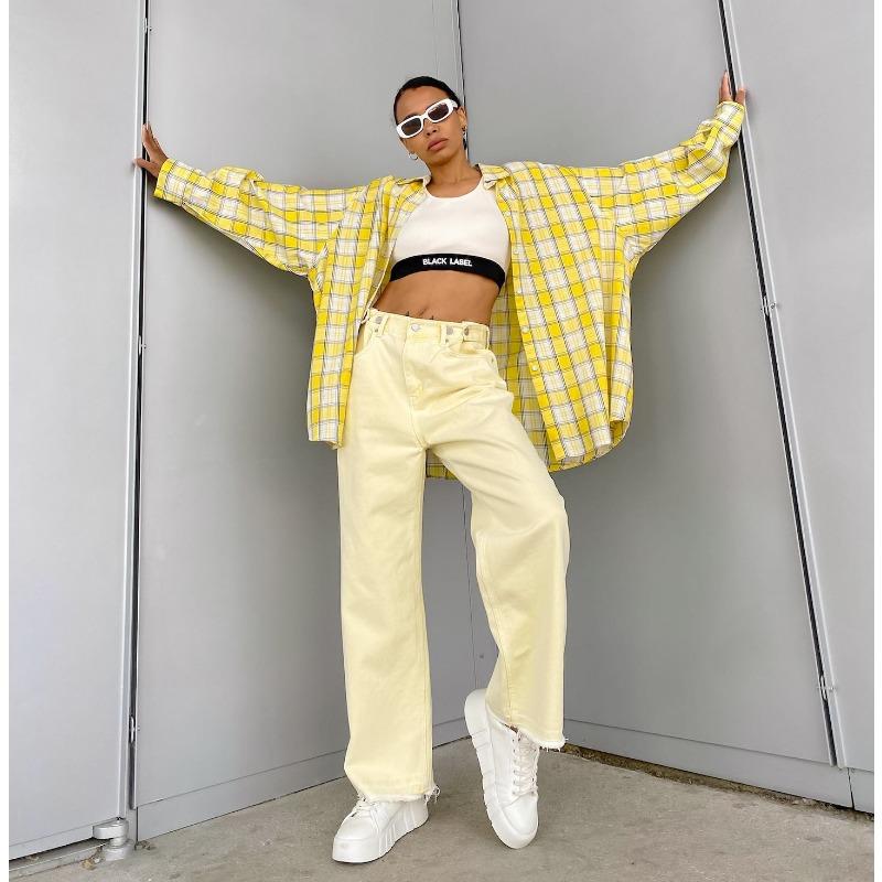 Chemise à carreaux vintage pour femme automne et hiver