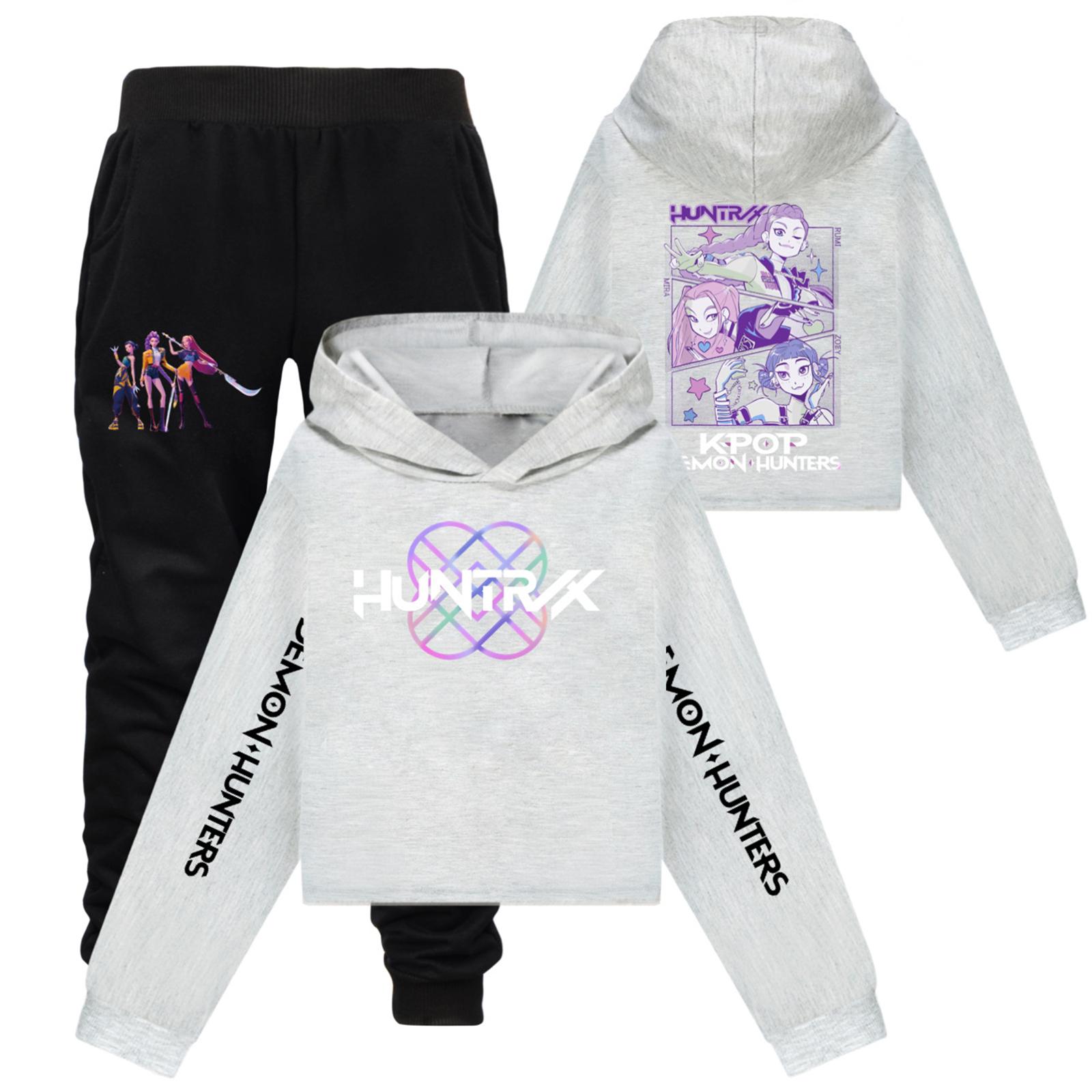 

Детский худи и брюки, двухпредметный спортивный костюм, комплект свитшота с длинным рукавом и принтом 110