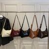 Solid color soft surface underarm bag women's  new fashion trendy personality simple shoulder bag versatile messenger bag