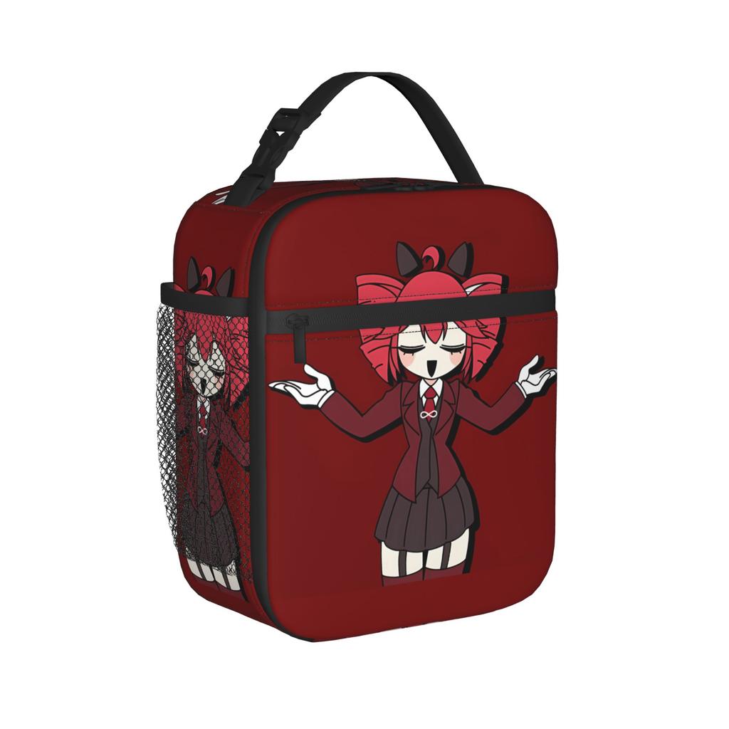 Kasane Teto Dark Suit Cute Lunch Bag  Office Lunch Box For Child  Fun Custom Thermal Lunch Bags Oxford Portable Cooler Bag