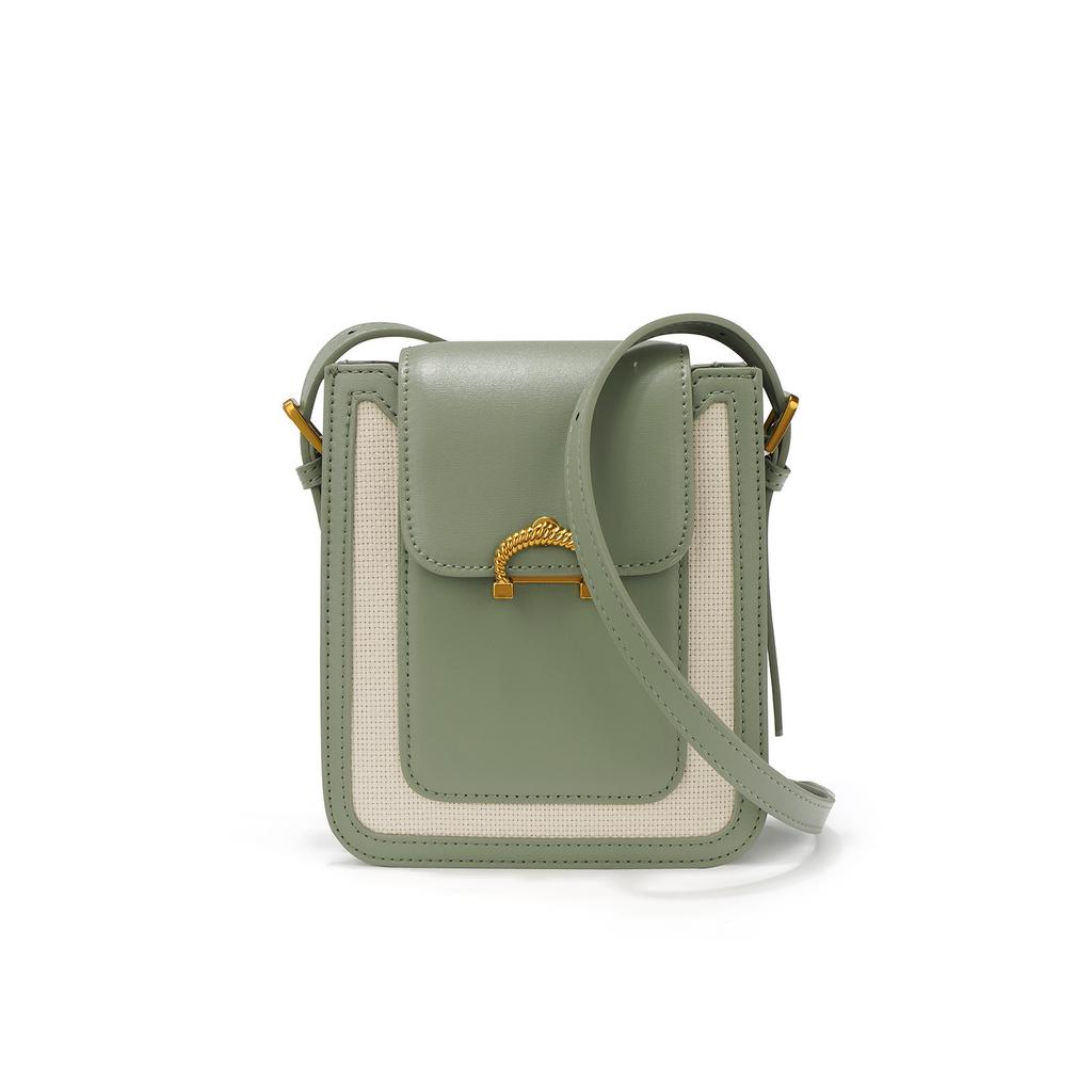 New Color Matching Mobile Phone Bag Simple Color Contrast Mini Shoulder Messenger Bag Small Square Bag