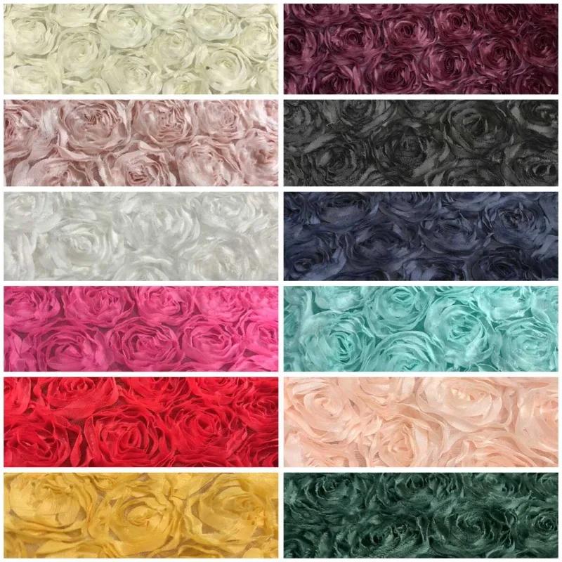 100x130cm High Quality 3D Rose Flowers Fabric Lace Craft Dress Wedding Party Carpet Background Decoration Patchwork Sewing Telas
