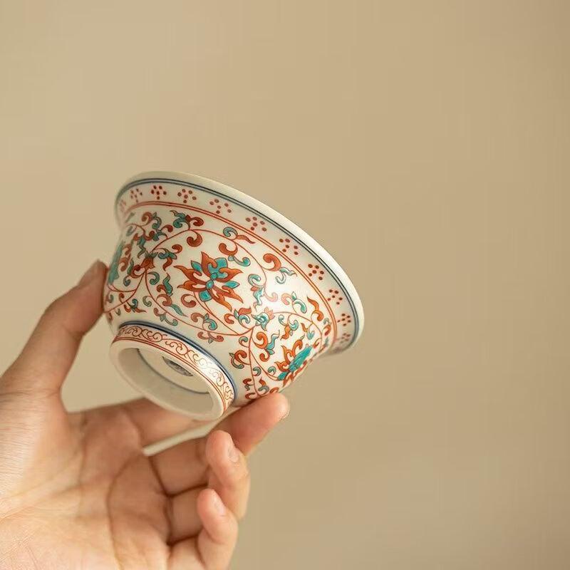 Deouxingguang Ceramic Gongfu Tea Cup - Intertwined Lotus