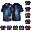 Herren Halloween Print Kurzarm Kasack für die Arbeit oder als Kostüm