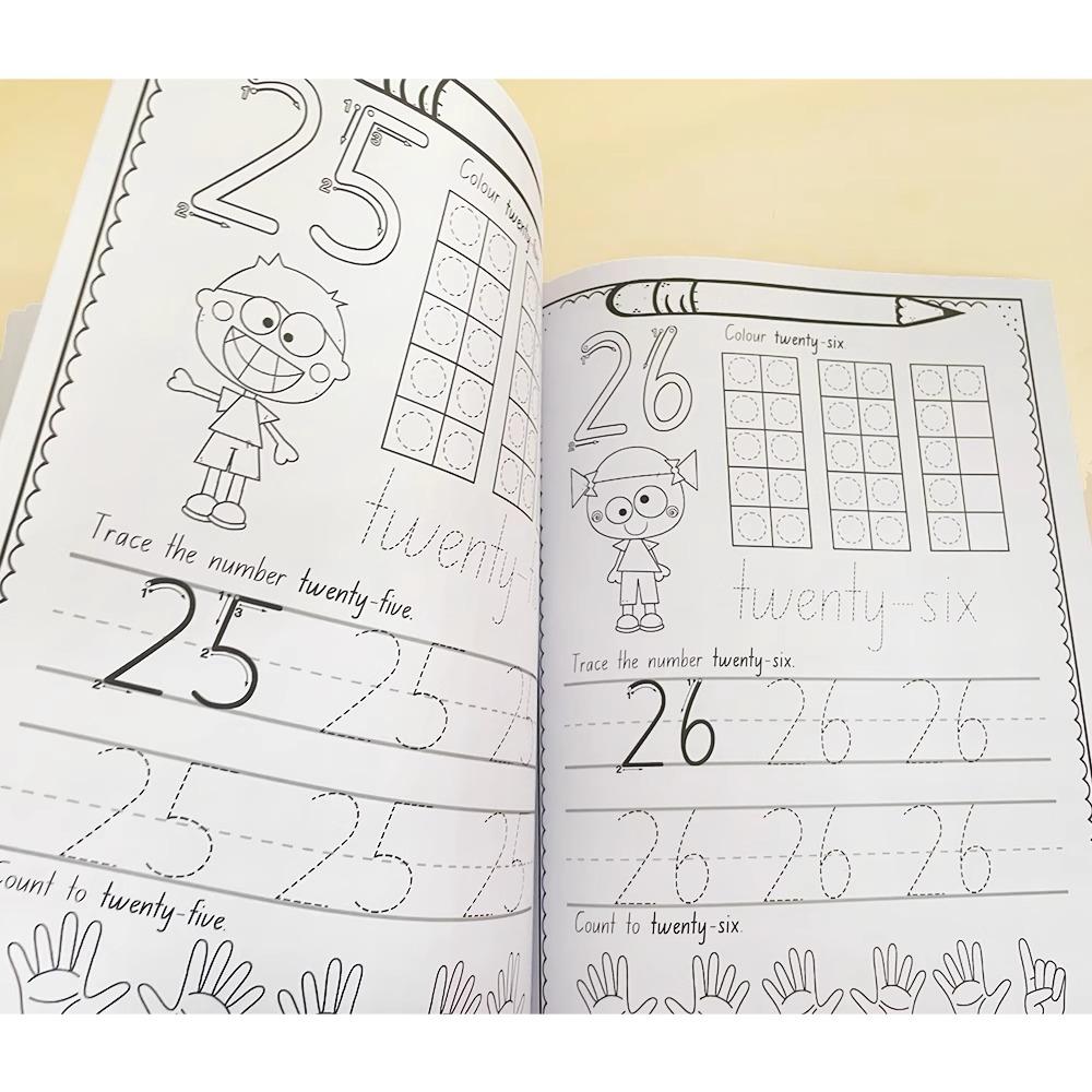 A4 Size Number 0-30 Tracing Practice Workbook Preschool Math Learning Kindergarten Numbers Writing Coloring Book Montessori